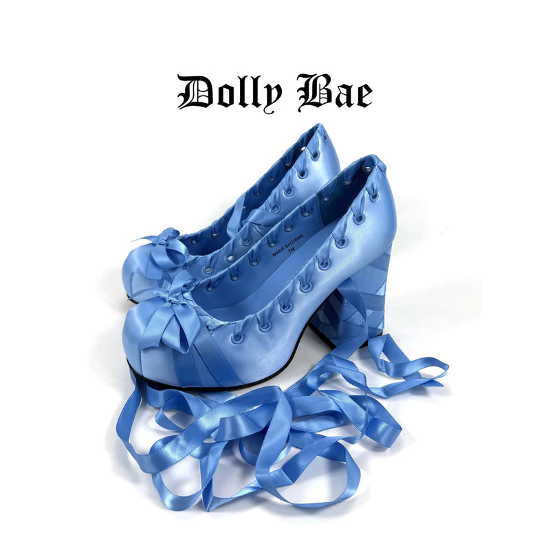 紺碧の王妃のバレエヒールパンプス