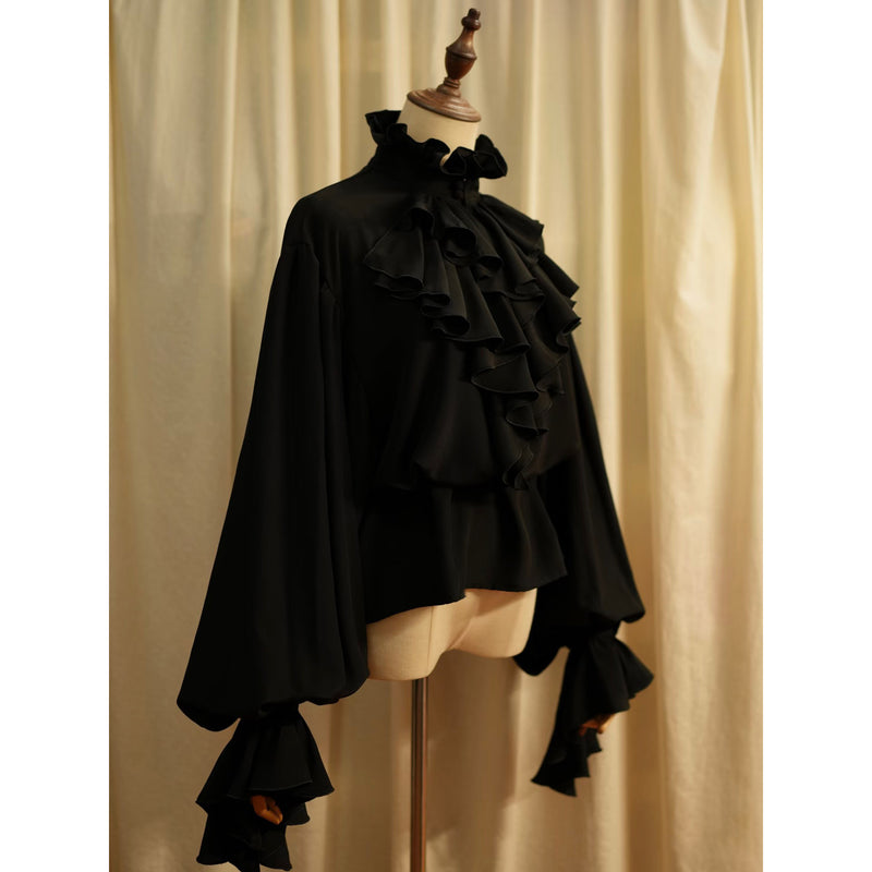王侯貴族のヴィクトリアンブラウス - Black[2026年1月下旬-2月下旬発送予定]