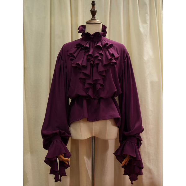 王侯貴族のヴィクトリアンブラウス - Dark Purple[2026年1月下旬-2月下旬発送予定]