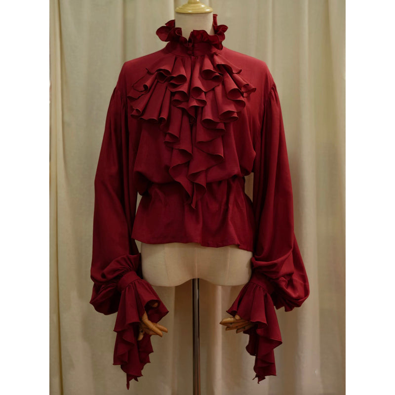 王侯貴族のヴィクトリアンブラウス - Dark Red[2026年1月下旬-2月下旬発送予定]