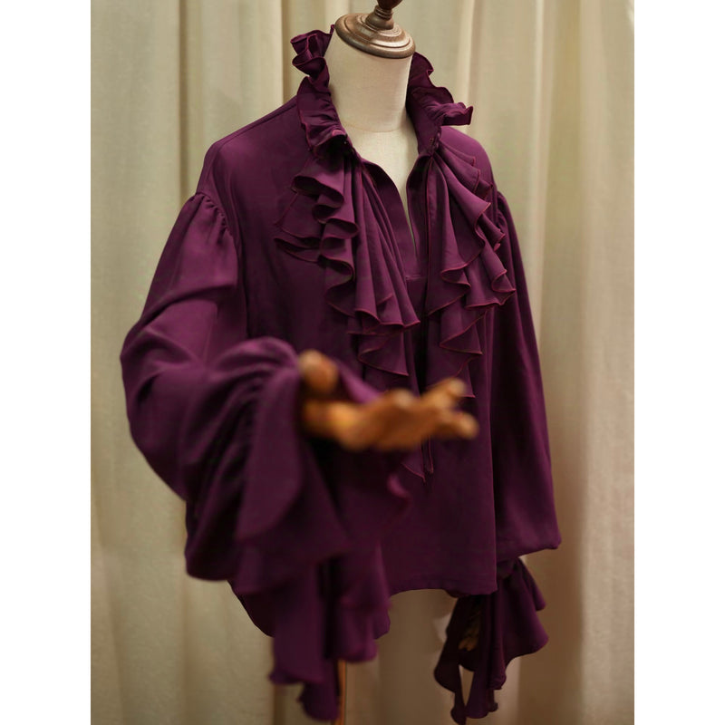 王侯貴族のヴィクトリアンブラウス - Dark Purple[2026年1月下旬-2月下旬発送予定]