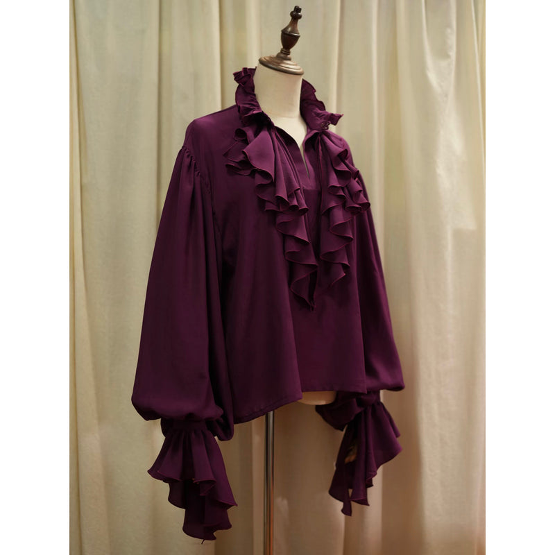 王侯貴族のヴィクトリアンブラウス - Dark Purple[2026年1月下旬-2月下旬発送予定]