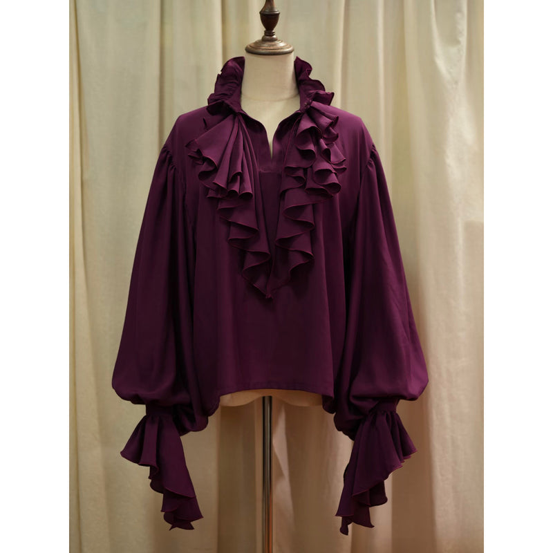 王侯貴族のヴィクトリアンブラウス - Dark Purple[2026年1月下旬-2月下旬発送予定]