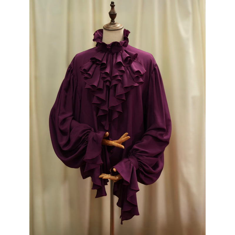 王侯貴族のヴィクトリアンブラウス - Dark Purple[2026年1月下旬-2月下旬発送予定]