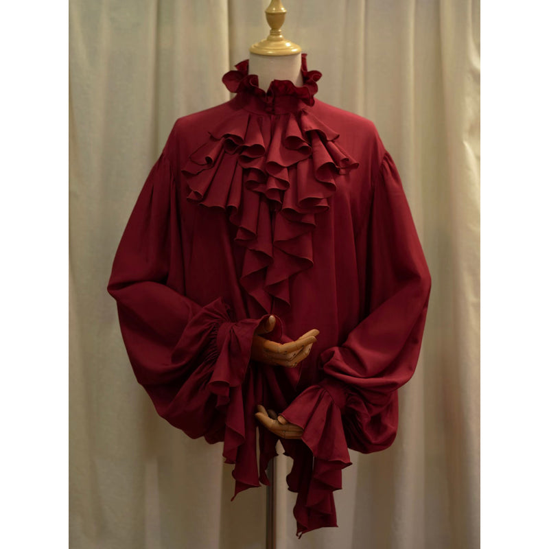 王侯貴族のヴィクトリアンブラウス - Dark Red[2026年1月下旬-2月下旬発送予定]