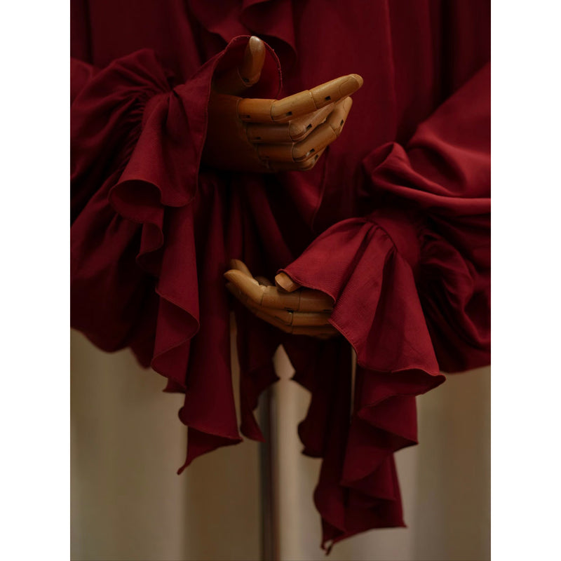 王侯貴族のヴィクトリアンブラウス - Dark Red[2026年1月下旬-2月下旬発送予定]