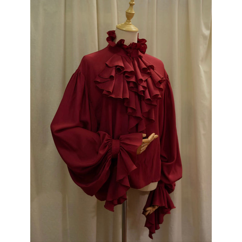 王侯貴族のヴィクトリアンブラウス - Dark Red[2026年1月下旬-2月下旬発送予定]