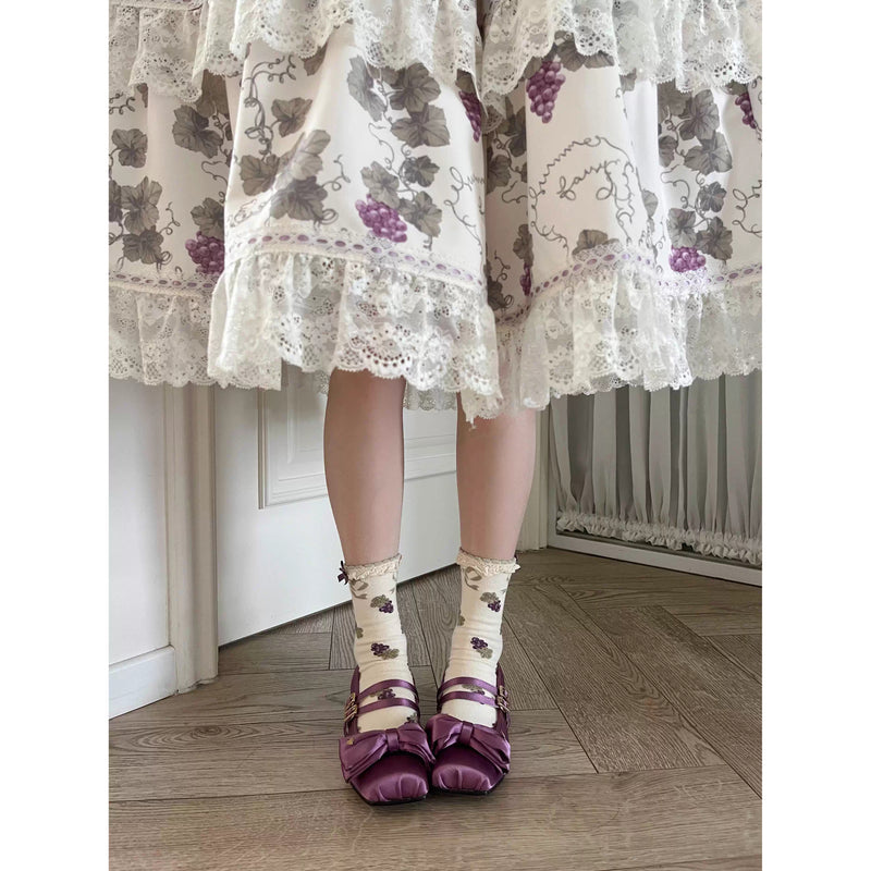 Square-toe Satin Ribbon Ballet Shoes - Royal Purple[2025年11月上旬-12月上旬発送予定]