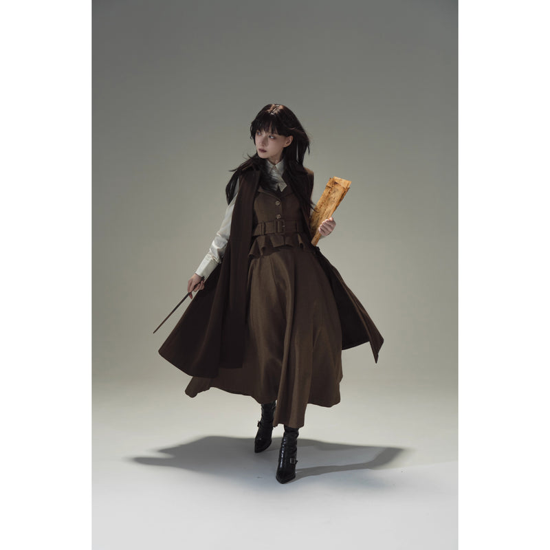 Wizarding World British Cape Long Coat - Brown[2025年12月中旬-2026年1月中旬発送予定]