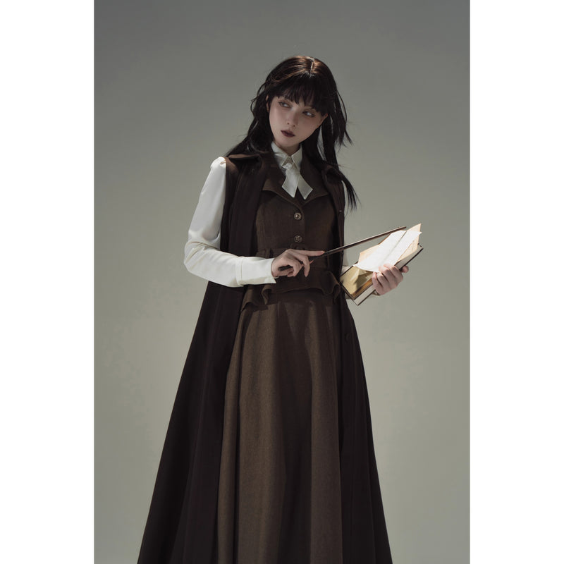 Wizarding World British Cape Long Coat - Brown[2025年12月中旬-2026年1月中旬発送予定]