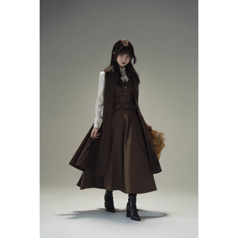 Wizarding World British Cape Long Coat - Brown[2025年12月中旬-2026年1月中旬発送予定]