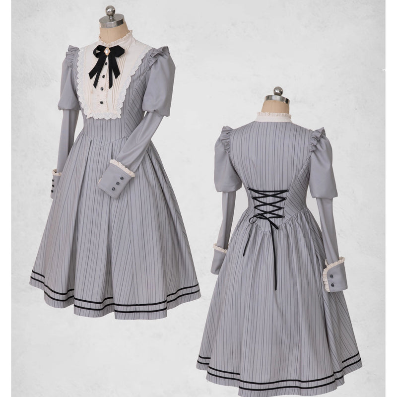 霧の都のお嬢様のクラシカルワンピース - Light Gray[2025年10月上旬-10月下旬発送予定]