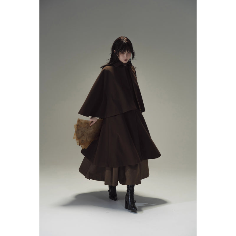 Wizarding World British Cape Long Coat - Brown[2025年12月中旬-2026年1月中旬発送予定]