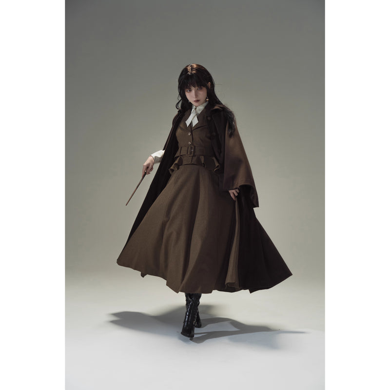Wizarding World British Cape Long Coat - Brown[2025年12月中旬-2026年1月中旬発送予定]