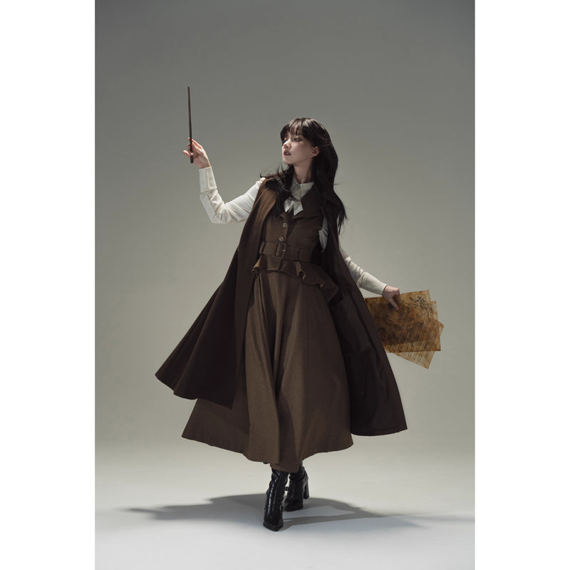 Wizarding World British Cape Long Coat - Brown[2025年12月中旬-2026年1月中旬発送予定]