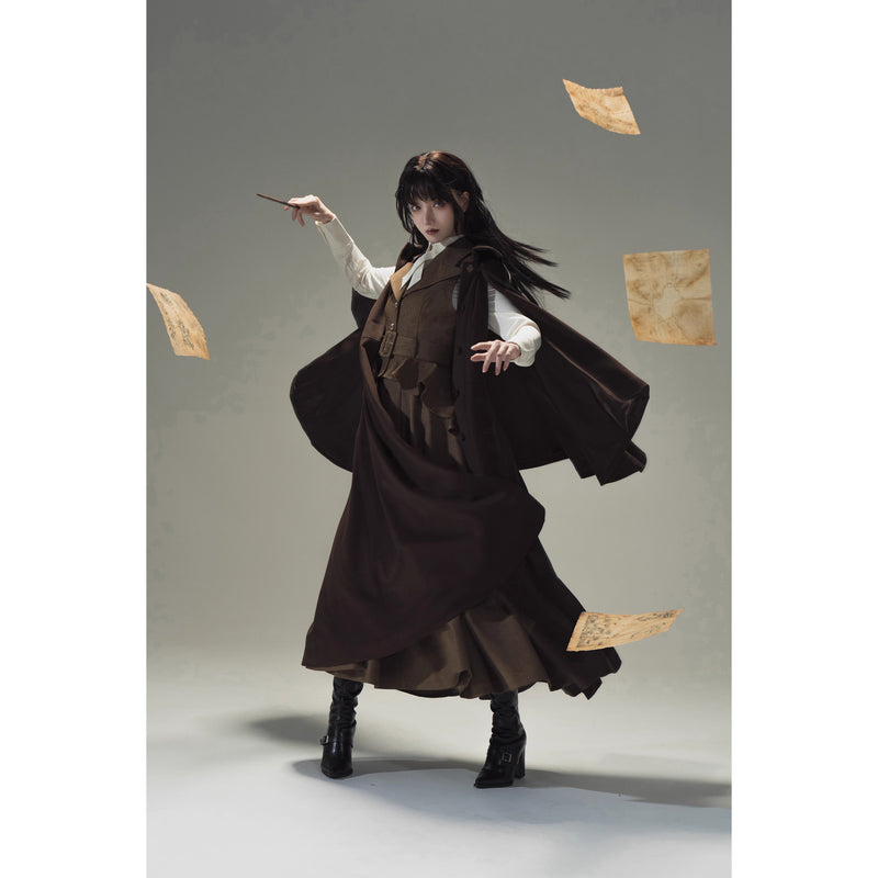 Wizarding World British Cape Long Coat - Brown[2025年12月中旬-2026年1月中旬発送予定]