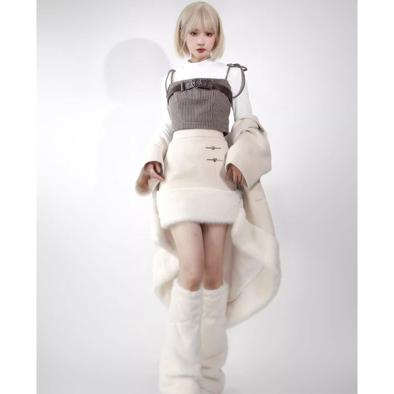 White Lover Wool Coat, Tops and Bottoms