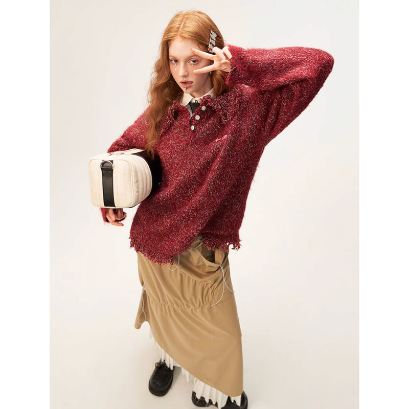 Oversized Polo Knitted Sweater