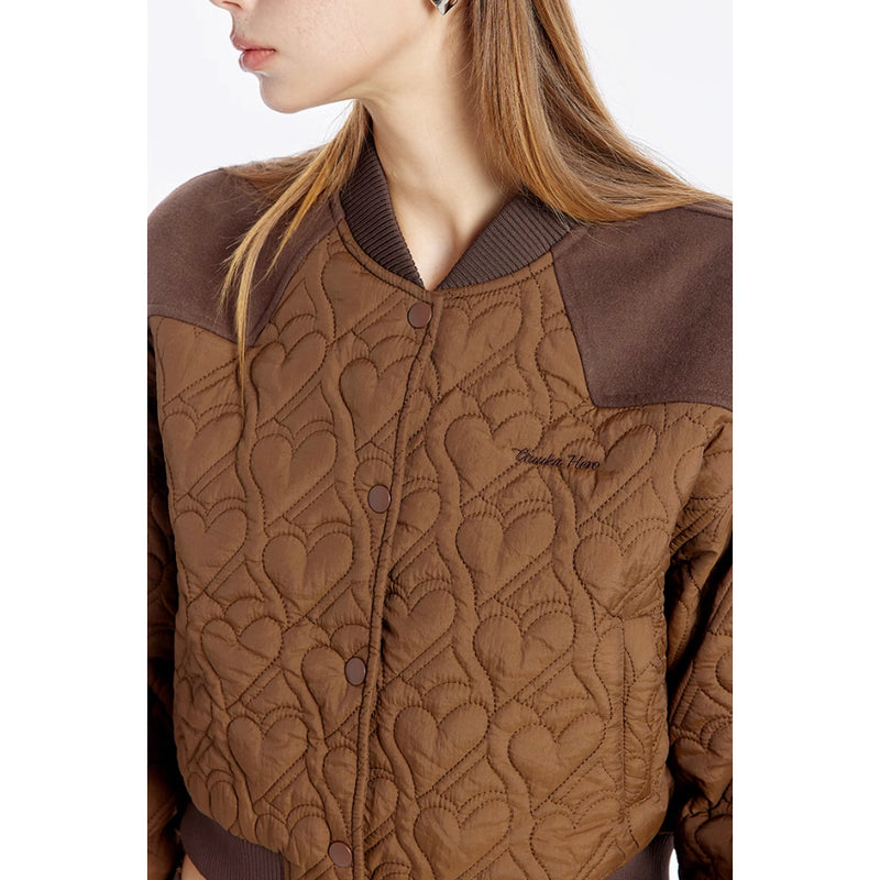 Heart Pattern Quilted Jacket