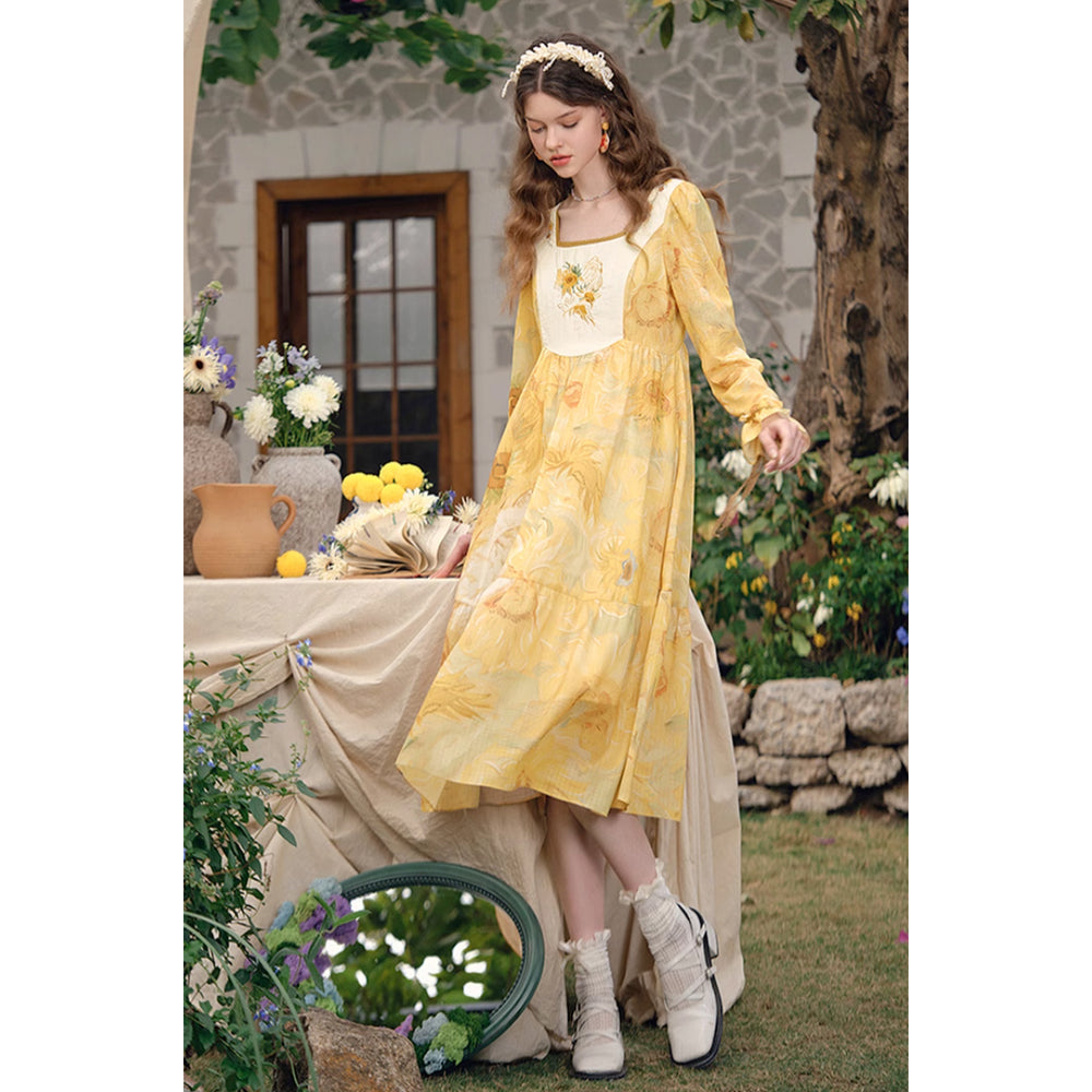 花瓶の向日葵のワンピース – ManusMachina