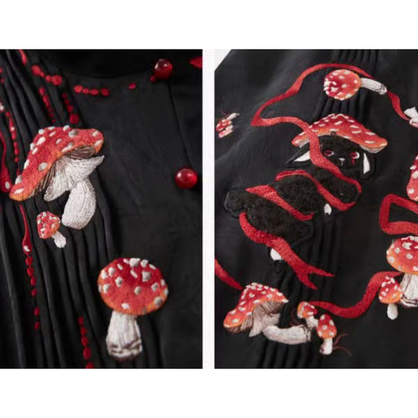 毒きのこの刺繍トップスとストラップスカート – ManusMachina