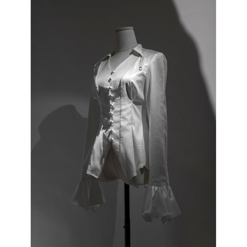 月に咲く薔薇のゴシックブラウス - White[2025年7月中旬-8月中旬発送予定]