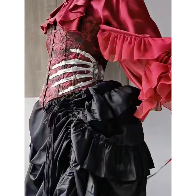 手骨の標本コルセット - Red[2025年9月上旬-9月下旬発送予定]