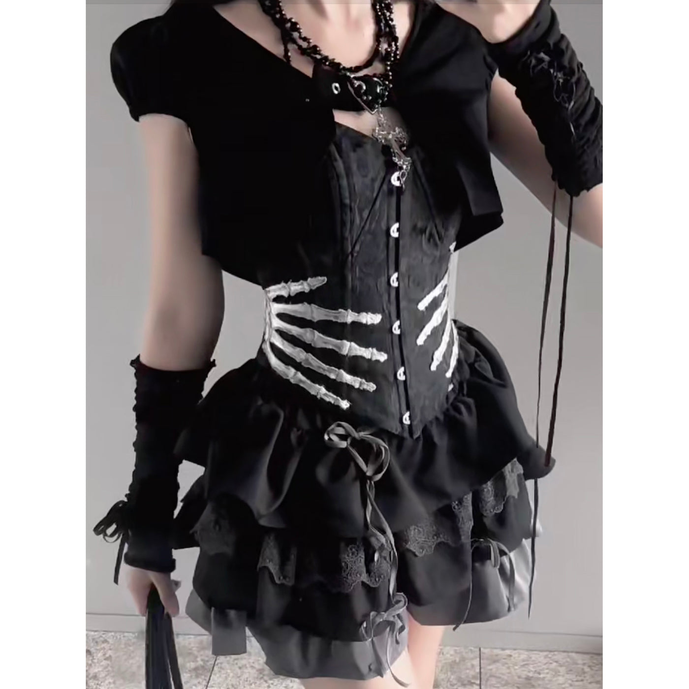 手骨の標本コルセット - Black[2025年9月上旬-9月下旬発送予定