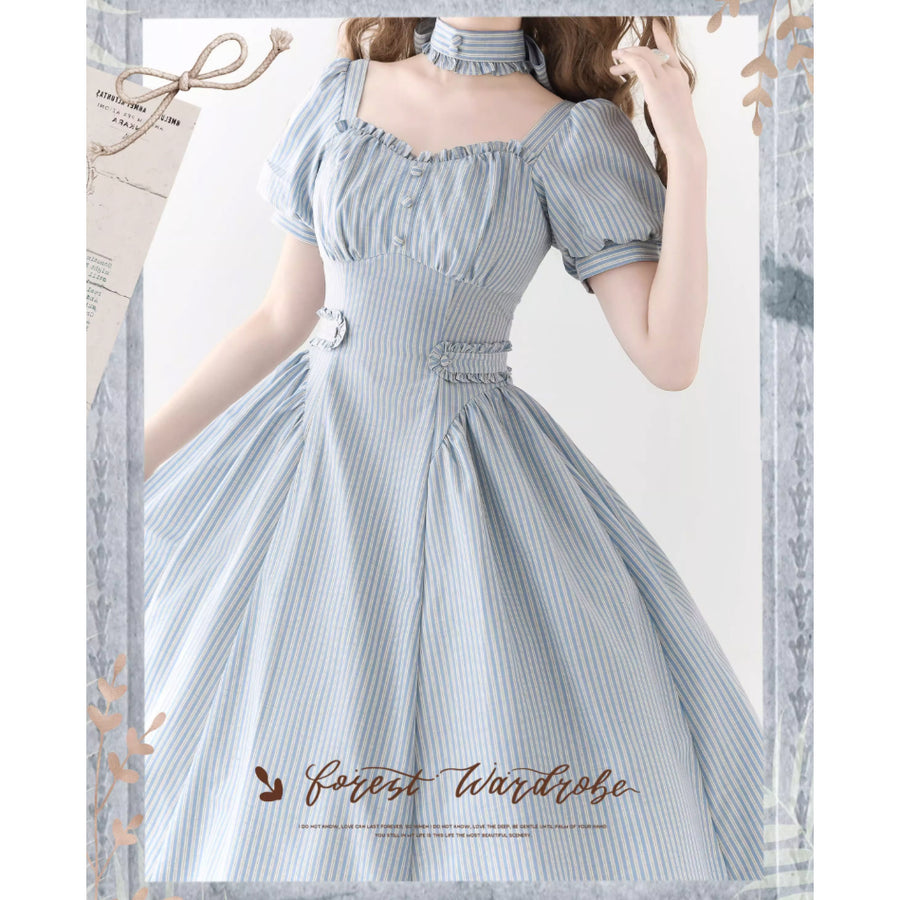 極美品 クリスタセヤ ストライプ ワンピース ドレス CristaSeya