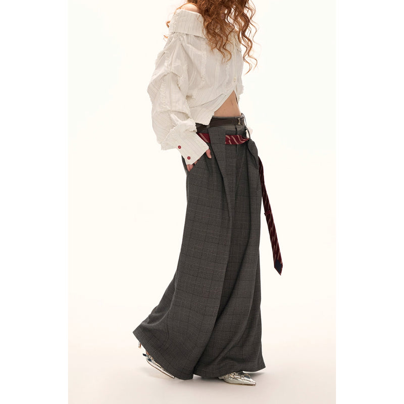 Glen Plaid Wide Pants