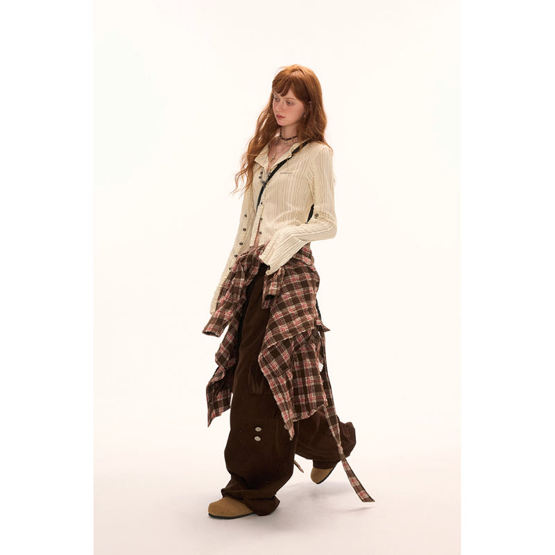 Striped Multi Button Knit Cardigan