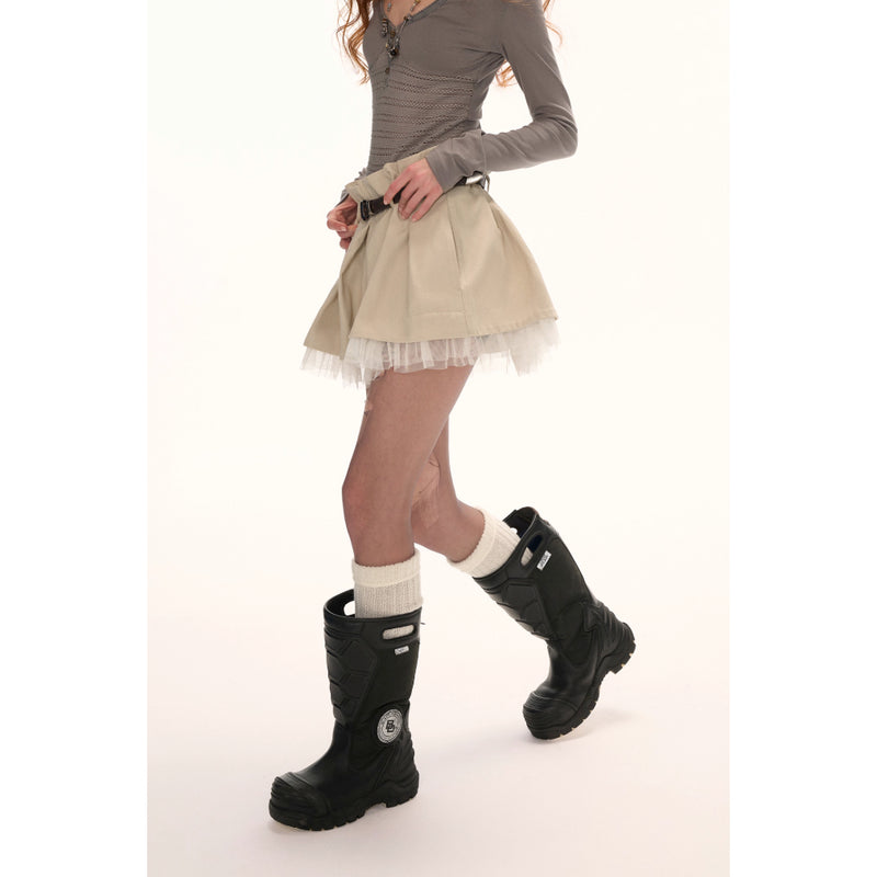 Work-style Tulle Short Skirt