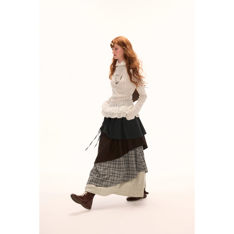Double Frill High Neck Top