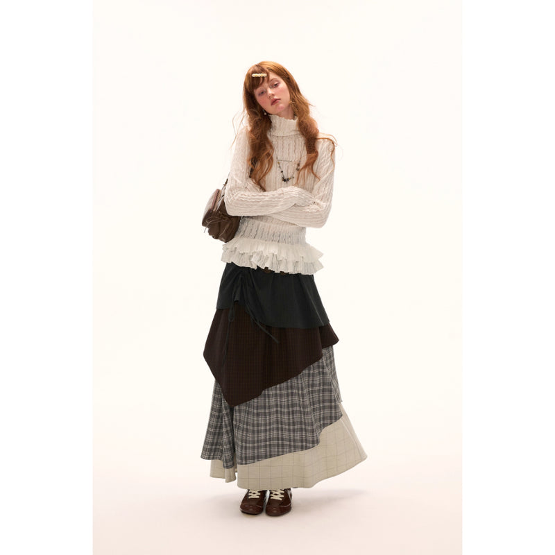 Double Frill High Neck Top