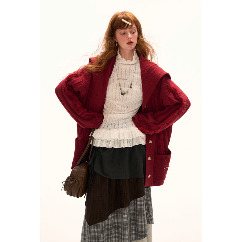 Double Frill High Neck Top