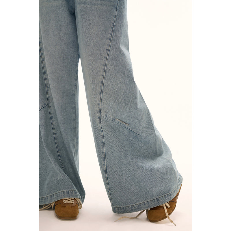 Vintage Wash Wide Straight Denim