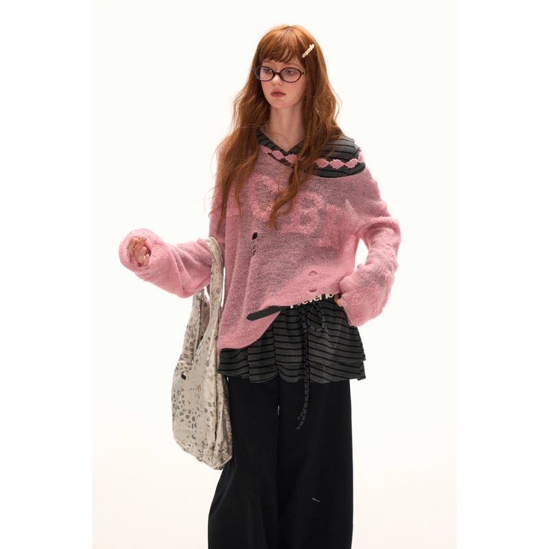 Alphabet One-Shoulder Knit