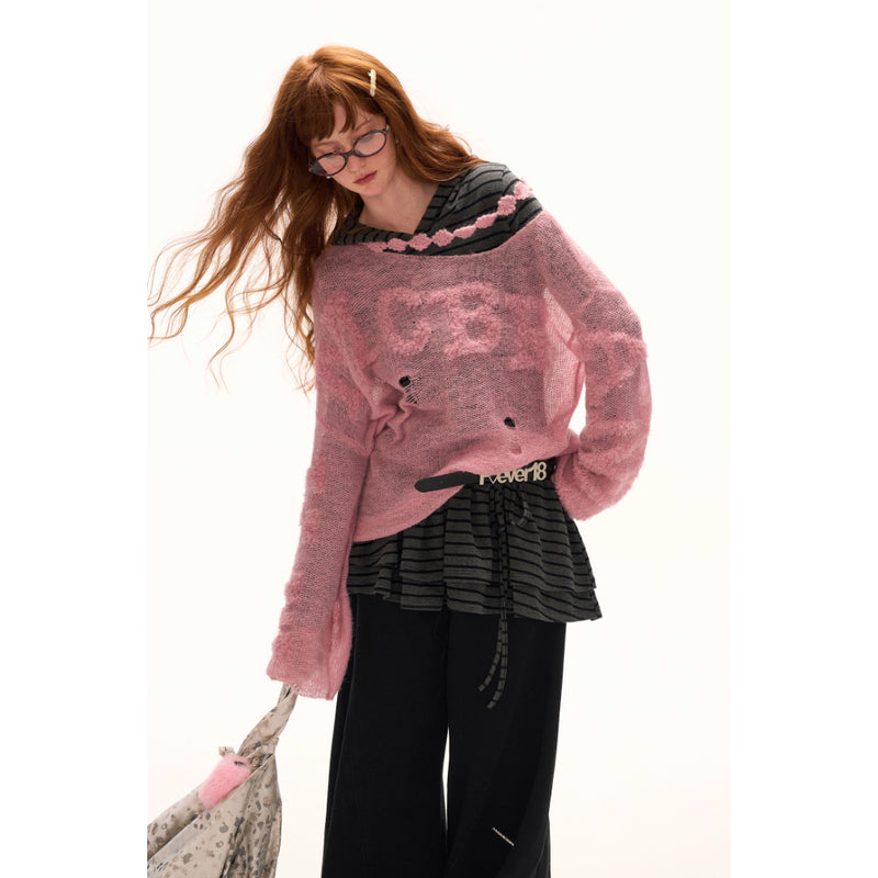 Alphabet One-Shoulder Knit