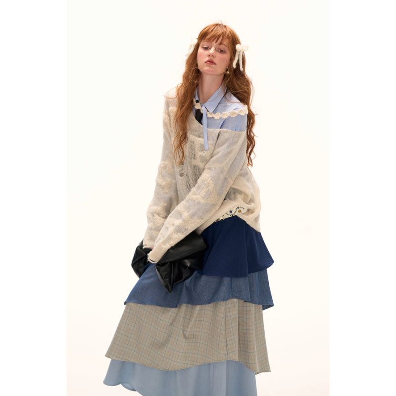 Alphabet One-Shoulder Knit