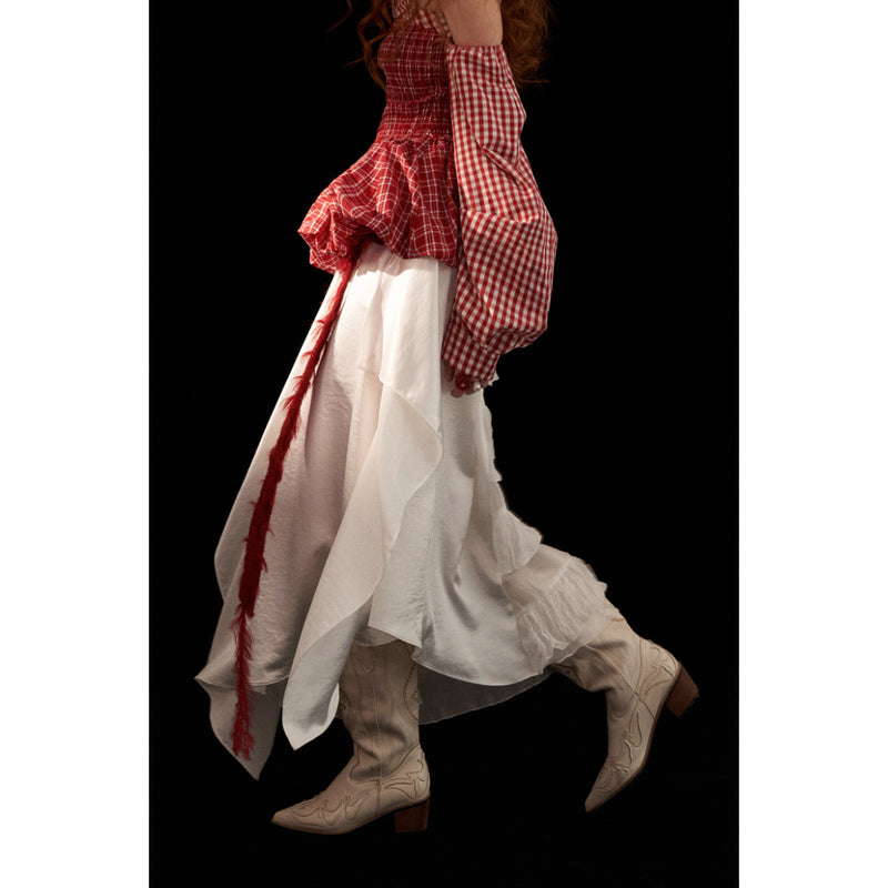 Irregular Texture Sheer Long Skirt