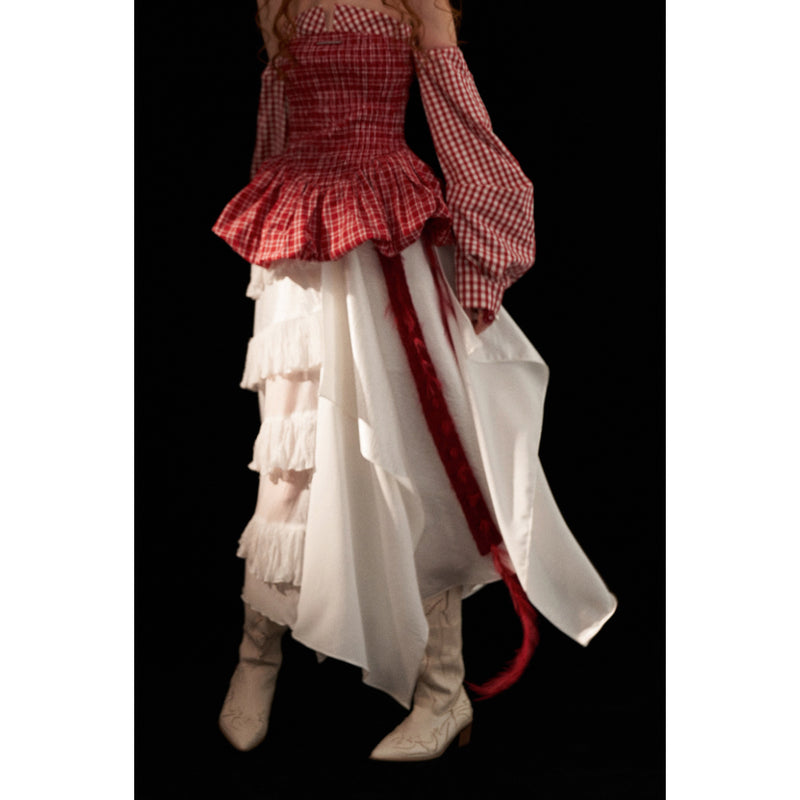 Irregular Texture Sheer Long Skirt