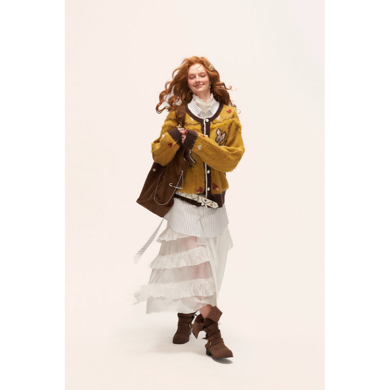 Irregular Texture Sheer Long Skirt