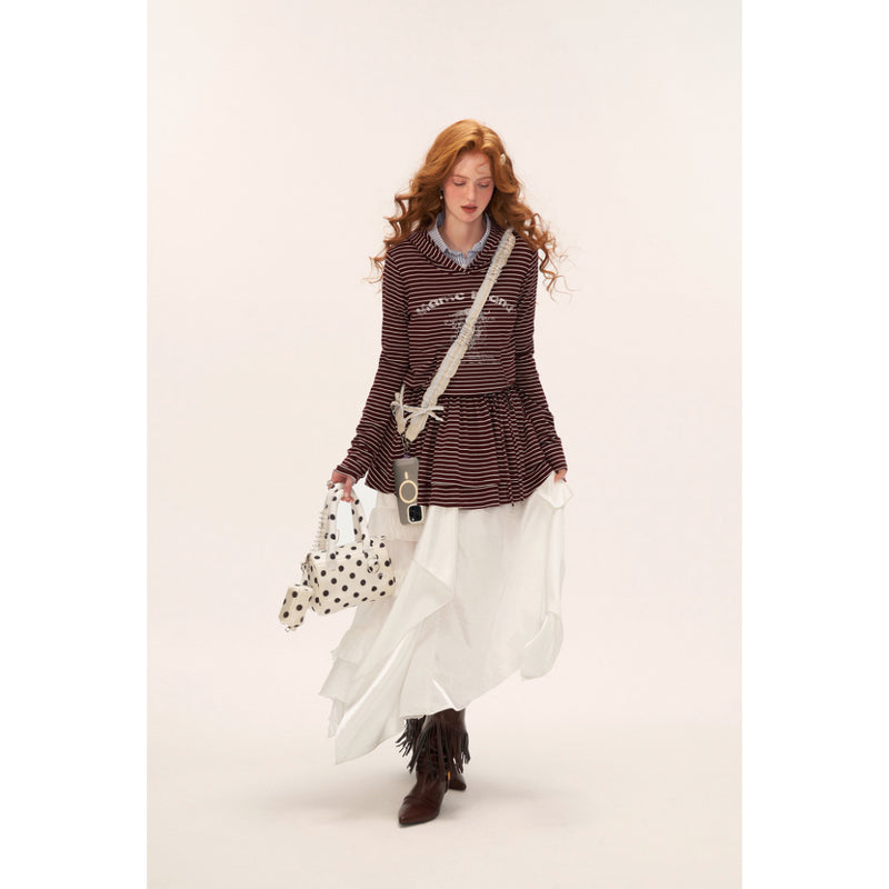 Irregular Texture Sheer Long Skirt