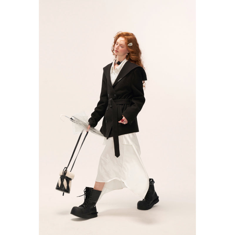Black Double-breasted Sailor Jacket