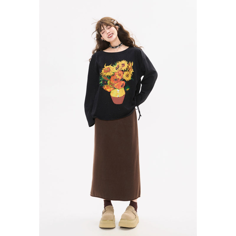 花瓶の向日葵のトップス