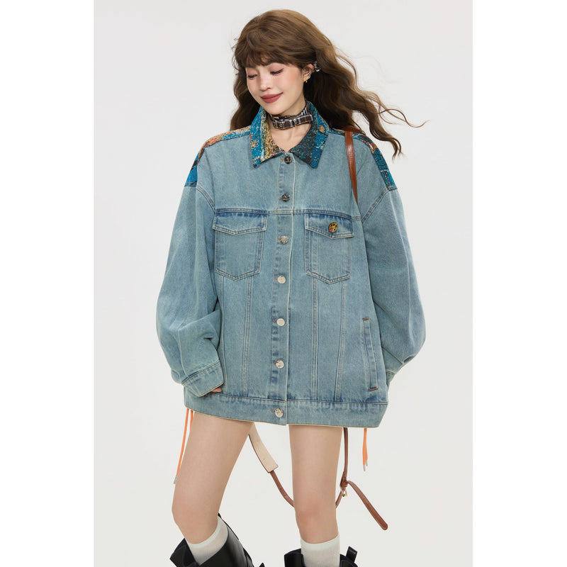 西洋画家の油彩画デニムジャケット