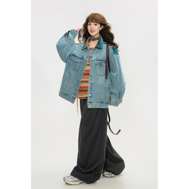 西洋画家の油彩画デニムジャケット