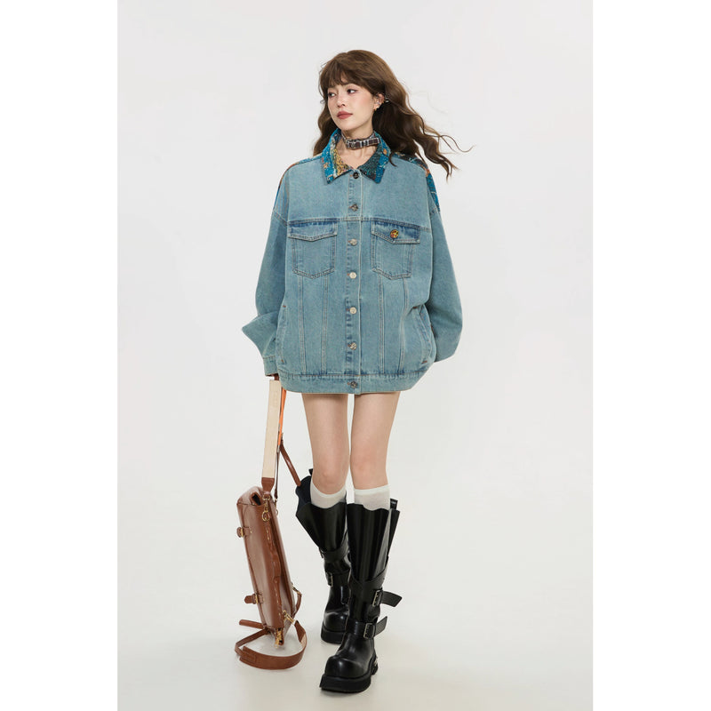 西洋画家の油彩画デニムジャケット