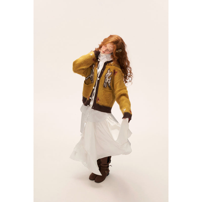 Fawn and Butterfly Knit Cardigan