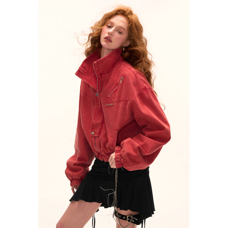 Stand Collar Short Work Jacket
